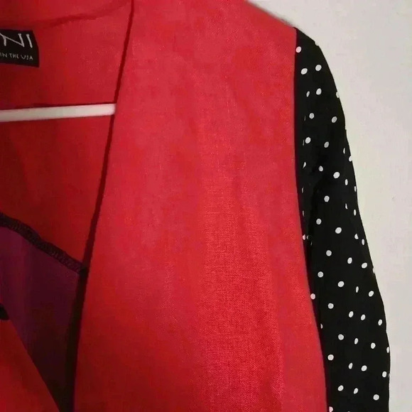 "AHNI" Abstract art to wear linen rayon lightweight jacket SZ 1X - Picture 4 of 9